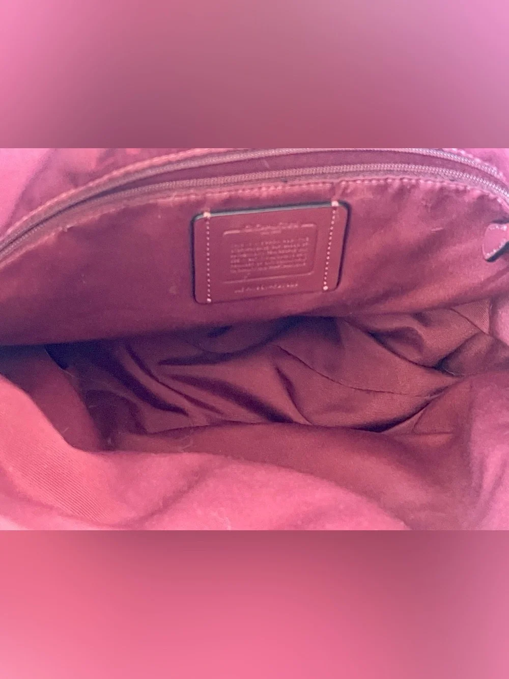 ⭐️ Coach Elle Hobo Metallic Cherry Burgundy Wine Leather Bag F87825 🍁 🍂 🍃